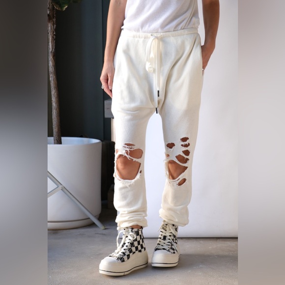 R13 Shredded Drop Crotch Sweatpants. SIZE small - Picture 4 of 14